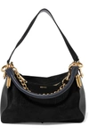 SACAI COIN PURSE SUEDE AND LEATHER SHOULDER BAG