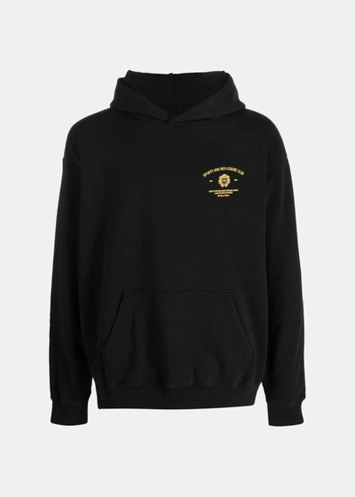 Sporty And Rich Logo Print Hoodie In Black