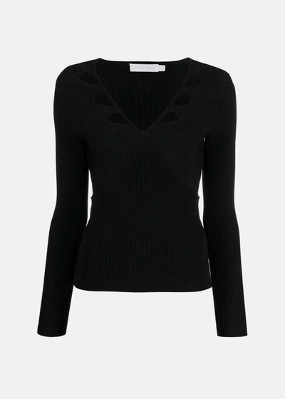 Jonathan Simkhai Ribbed-knit Cut-out Top In Black
