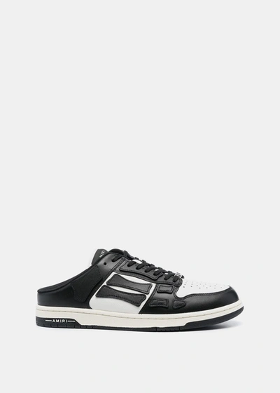 Amiri Skel-top Colour-block Leather Slip-on Sneakers In Black,white