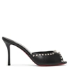 CHRISTIAN LOUBOUTIN ME DOLLY 85 BLACK LEATHER SPIKES MULES