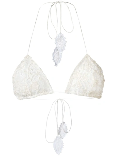 Martha Medeiros Célia Lace Bikini Top In White