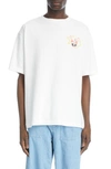 Kenzo White Oversize Bowling Team T-shirt In Cotton Man In Blanc Casse