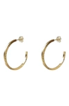 ARGENTO VIVO STERLING SILVER DIAMOND CUT HOOP EARRINGS