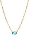 Kendra Scott Cailin Cubic Zirconia Station Necklace In Gold/ Aqua Crystal