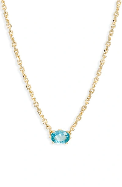 Kendra Scott Cailin Cubic Zirconia Station Necklace In Gold Aqua