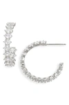 Kendra Scott Cailin Cubic Zirconia Hoop Earrings In Rhodium Metal White