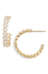 Kendra Scott Cailin Cubic Zirconia Hoop Earrings In Gold Metal White