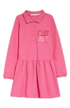 MONCLER KIDS' LONG SLEEVE POCKET POLO DRESS