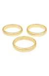 Ettika Set Of 3 Stretch Cuffs In Gold