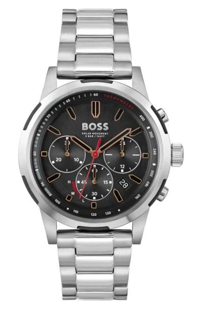 Hugo Boss Boss Solgrade Chronograph Bracelet Watch, 44mm In Black