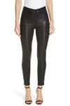 L Agence Marguerite Skinny Jean In Noir Coated In Black