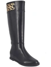 Impo Reiley Womens Faux Leather Zip Up Knee-high Boots In Black