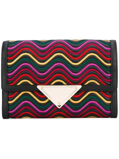 Sara Battaglia Elizabeth Waves Clutch In Black