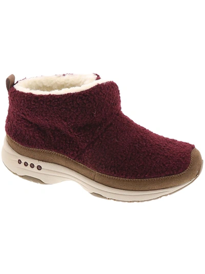 Easy Spirit Womens Faux Fur Cozy Ankle Boots In Pink
