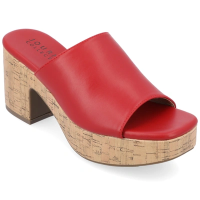 Journee Collection Collection Women's Tru Comfort Foam Astter Sandals In Red