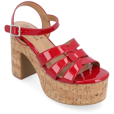 Journee Collection Collection Women's Tru Comfort Foam Jania Sandals In Red