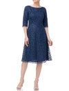 JS COLLECTIONS SOPHIA WOMENS EMBROIDERED MIDI COCKTAIL AND PARTY DRESS