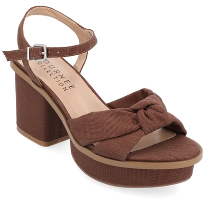 Journee Collection Collection Women's Garner Sandals In Brown