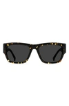 Raen Rufio 55mm Polarized Rectangular Sunglasses In Cosmos Tortoise/ Smoke Polar