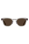 Raen Squire 49mm Round Sunglasses In Shadow Grey/ Vibrant Brown