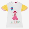 AGATHA RUIZ DE LA PRADA AGATHA RUIZ DE LA PRADA GIRLS WHITE EMBROIDERED COTTON DRESS