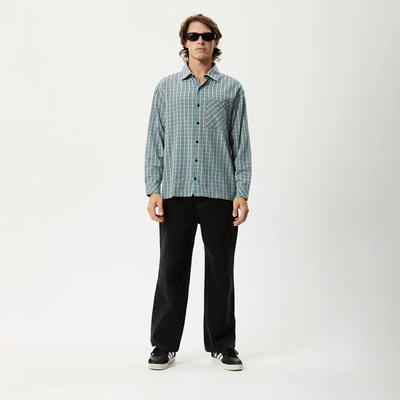 Afends Recycled Check Long Sleeve Shirt In Black