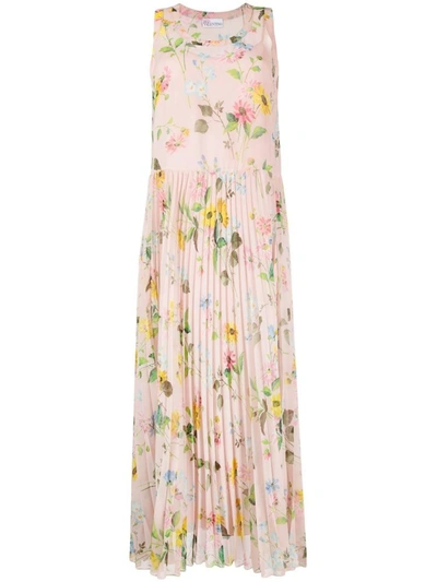 Red Valentino Floral-print Sleeveless Dress In Pink