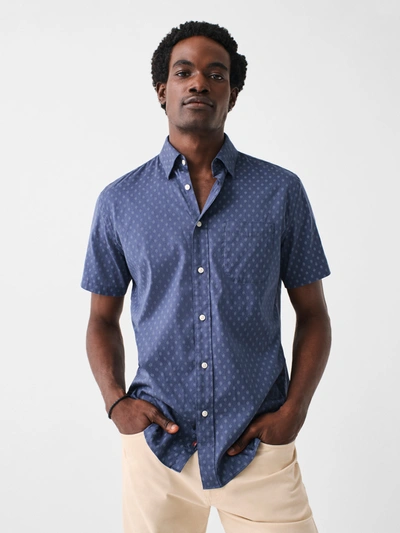 Faherty Movement&trade; Short-sleeve Shirt In Navy Dusk Diamond Print