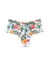 Hanky Panky Floral Print Retro Lace Thong In Multicolor