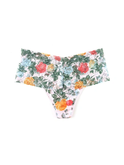 Hanky Panky Floral Print Retro Lace Thong In Multicolor