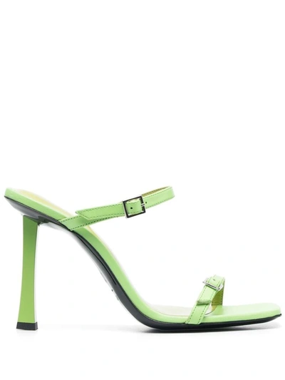 By Far Pre Flick Leather Mules In Green
