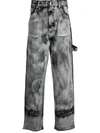 Darkpark Bleached-effect High-waisted Jeans In Black