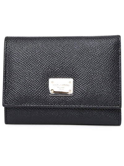 Dolce & Gabbana Continental Wallet In Calf Leather In Black