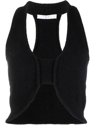 Iro Cropped Knitted Vest In Black