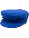 Maison Michel Abby Sailor Cap Button Detail In Blue