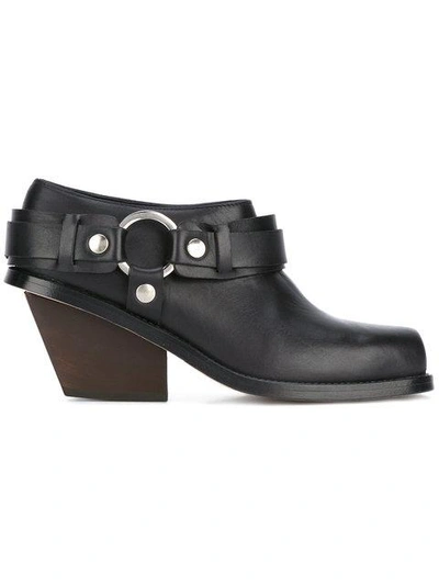 Wanda Nylon Ring Embellished Chunky Heel Boots In Black