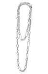 Lagos Luna Freshwater Pearl Station Necklace In Gold