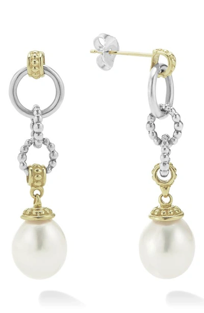 Lagos Luna Freshwater Pearl Drop Earrings In Gold