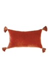 Peri Home Velvet Tassel Accent Pillow In Rust