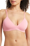 On Gossamer Ongossamer Sleek & Lace Wireless Free Lift Bra In Red