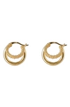 ARGENTO VIVO STERLING SILVER ARGENTO VIVO STERLING SILVER TEXTURED DOUBLE HOOP EARRINGS
