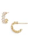 Kendra Scott Cailin Cubic Zirconia Huggie Hoop Earrings In Gold Metal White