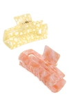 TASHA ASSORTED 2-PACK RECTANGULAR JAW HAIR CLIPS