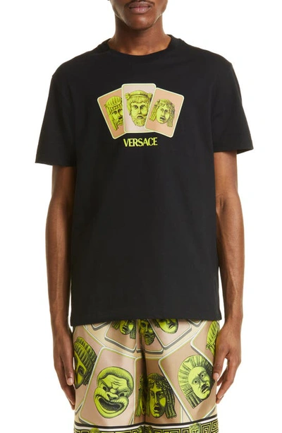 Versace Medusa-print Cotton T-shirt In Black