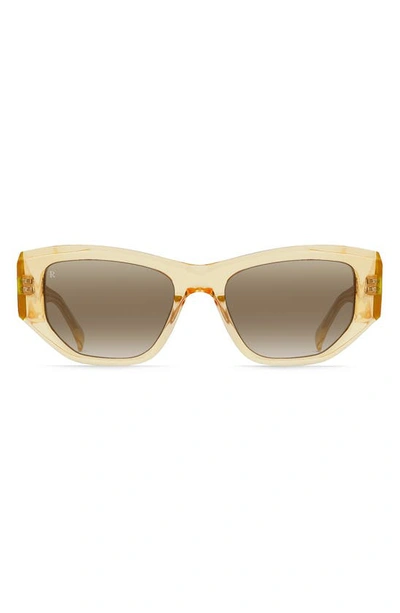 Raen Ynez 54mm Mirrored Square Sunglasses In Champagne Crystal/ Mink