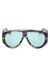 Tom Ford 61mm Aviator Plastic Sunglasses In Havana/ Other / Blue