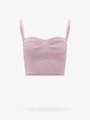 Alexander Mcqueen Rib-knit Bustier Sleeveless Top In Pink