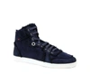 Gucci Men's Navy Shearling High-top Sneaker In Blue