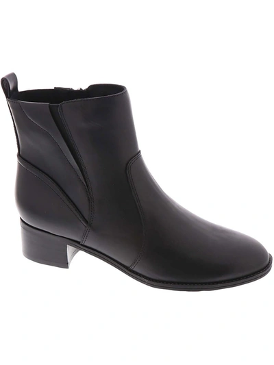 Easy Spirit Womens Leather Embossed Ankle Boots In Black